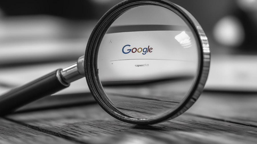 loupe ou l'ont voit le logo google au travers